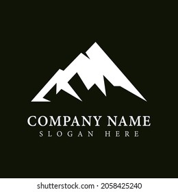 Flat style mountain logo, symbol of adventure. Eps 10