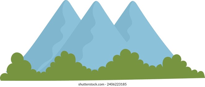 Flat style mountain peak day icon