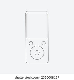 Flat Style Mp4 Player Icon in Line Art. Pro Vector illustration