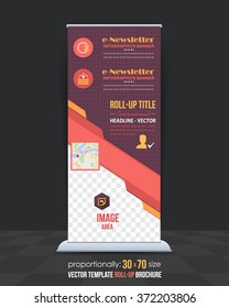 Flat Style Multicolored Business Concept Roll-Up Banner Design