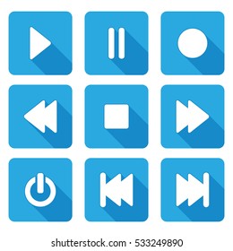 flat style multimedia  icons for web and mobile application - vector