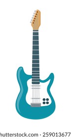 flat style music instrumental electric guitar vector illustration