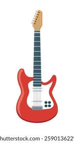 flat style musical instrument electric guitar vector illustration