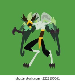 flat style mutant harpy bird