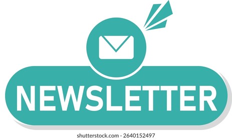 Flat style "Newsletter" button with envelope icon, perfect for email marketing, subscription popups, blogs, and lead generation on websites or apps.