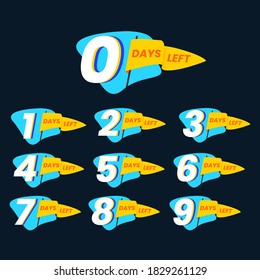 Flat style number of days left promotional number