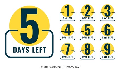 flat style number of days left timer template for coming soon deal vector