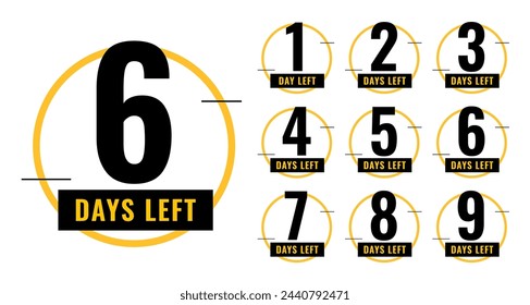 flat style number of days left timer template for website promo vector