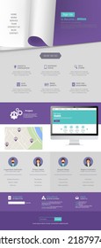  Flat Style One Page Website Template Vector Eps 10 