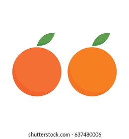 Flat style orange vector icon. Orange isolated on white background. Fresh healthy fruit icon. Vector illustration.