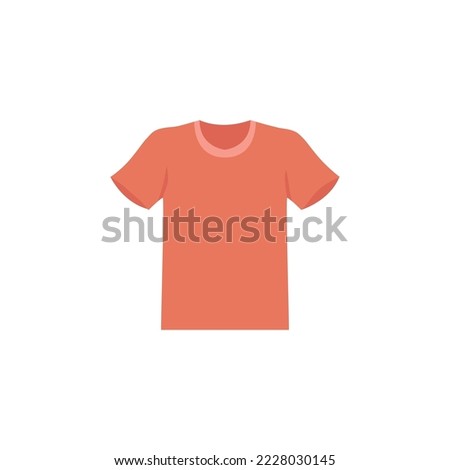 Flat Style Oranger Polo T-shirt Vector illustartion. Cartoon style simple blue tshirt vector icon isolated on white background. Simple Modern Polo Henley Shirt. Casual T-shirt symbol icon