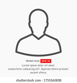 Flat style outline avatar with white background. Vector illustration