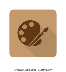 Flat style Palette web app icon on light brown background