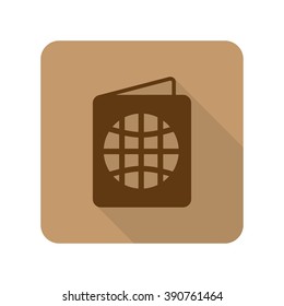 Flat style Passport web app icon on light brown background