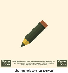 Flat style pencil icon