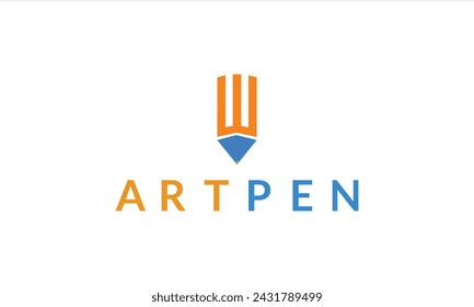 Flat style pencil icon or logo design element, editable abstract vector