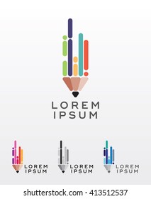 Flat Style Pencil Icon Or Logo Design Element, Editable Abstract Vector, Simple And Clean Lines, Strong Visual Message