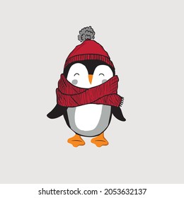 Flat style penguin icon vector.isolated illustration.cartoon design.