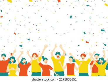 personas de estilo plano y confetti