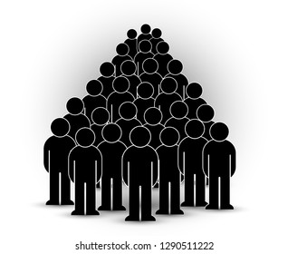 Flat style people, crowd icon isolated on white. Black infographics teamwork, 
presidential candidate, leader, leadership, personality, revolution, election, administration, management concept. Vector