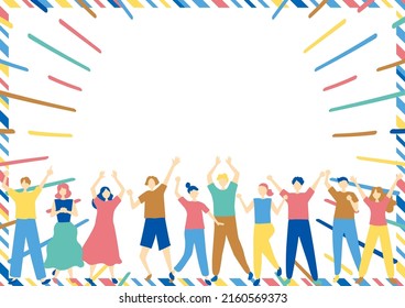 flat style people and effect line radiation