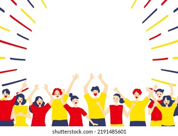 flat style people and effect line radiation