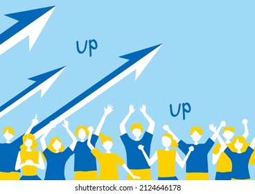 flat style people and upward arrows