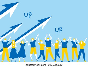flat style people and upward arrows