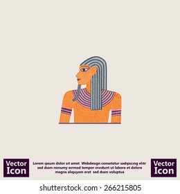 Flat style pharaoh icon
