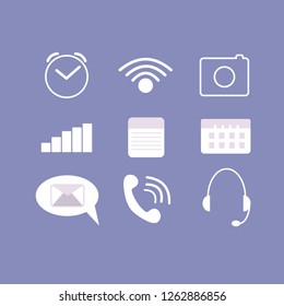 Flat style phone icons for web design. Set of icons