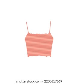 Ilustración del Vector superior de Bustier rosa de estilo plano. Estilo de caricatura simple icono vector Girl's Bustier aislado en fondo blanco. Modern Trandy Bustier Top para las niñas. Icono de símbolo de ropa de transporte