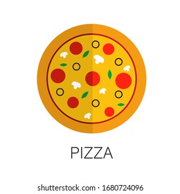 Flat style pizza icon. Italian pizza. Vector.
