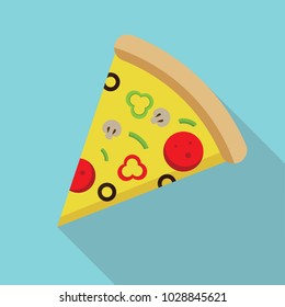 Flat Style Pizza Illustration