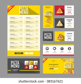 Flat style pizza menu design. Document template. Corporate identity