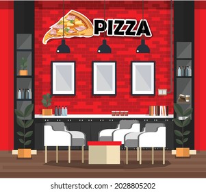 Flat Style Pizzeria Interior Fast 260nw 2028805202 