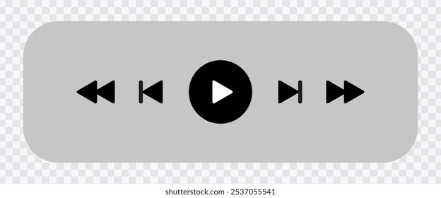 "Flat style play button icon for music players and playback interfaces."