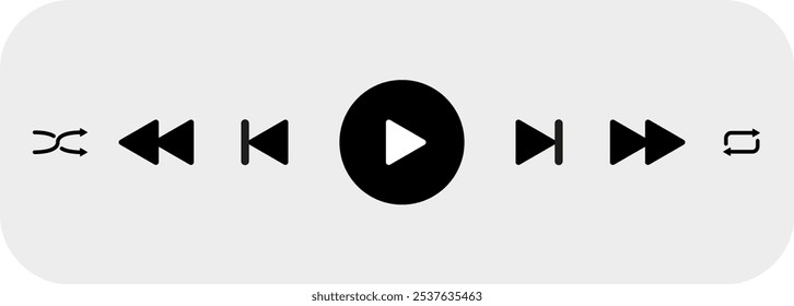 "Flat style play button icon for music players and playback interfaces."