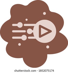 Flat style play icon for website mobile app presentation purposes