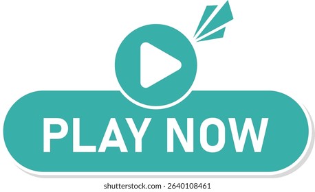 Flat style "Play Now" button with play icon and alert graphic, ideal for gaming websites, media apps, and interactive call-to-action elements.