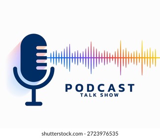 poster de talk show de podcast de estilo plano com vetor de tom de frequência