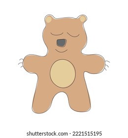 Flat style print for kids. Flat style print for kids. cute cartoon Bear character.