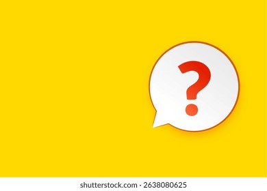 flat style question mark sign on chat bubble with text space vector