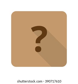 Flat style Question Mark web app icon on light brown background