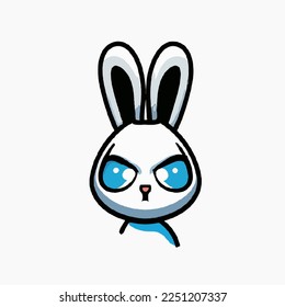 flat style rabbit avatar vector texture