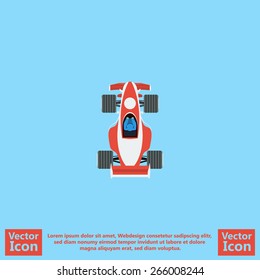 Flat style race car icon