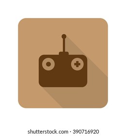 Flat style Radio Control web app icon on light brown background