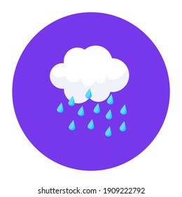 
Flat style of raining, cloud raining icon in trendy style 