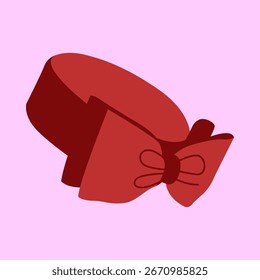 Estilo plano Cinta roja Bowknot Decoración Celebración Elemento decorativo