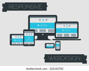 Flat style responsive webdesign technology