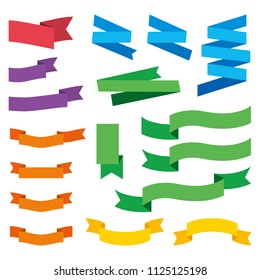 Flat style ribbon illustration vector set. EPS10